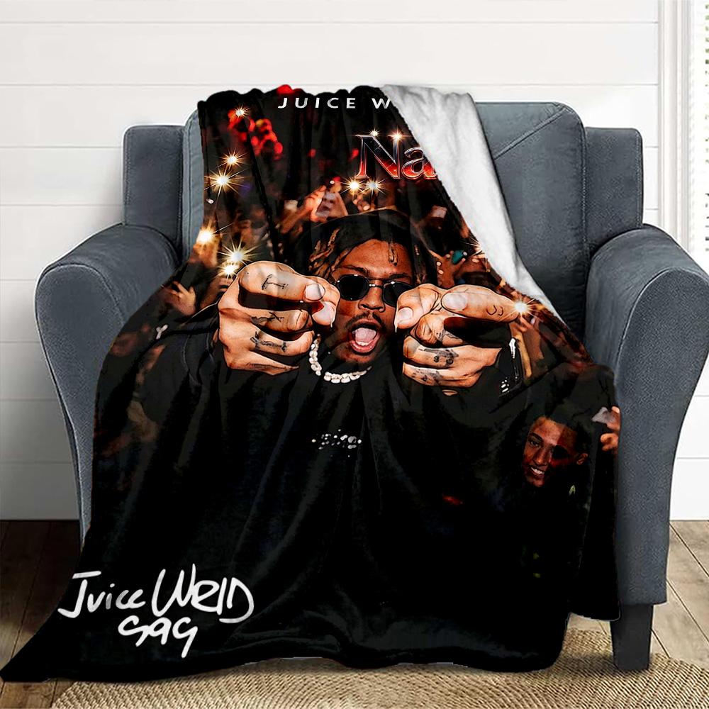 Custom Name Juice Wrld Flannel Blanket Throw Blanket Soft Warm Sofa Bed Camping Home Decor Unique Christmas Gift