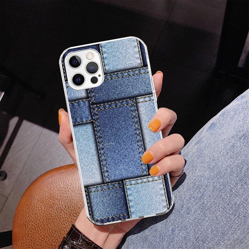 Jeans Cowboy Denim Printed Phone Case For iPhone 17 Air 16 Pro Max 16E 15 + 14 Plus 11 12 13 Mini 7 8 SE Gift Print Cover Fundas