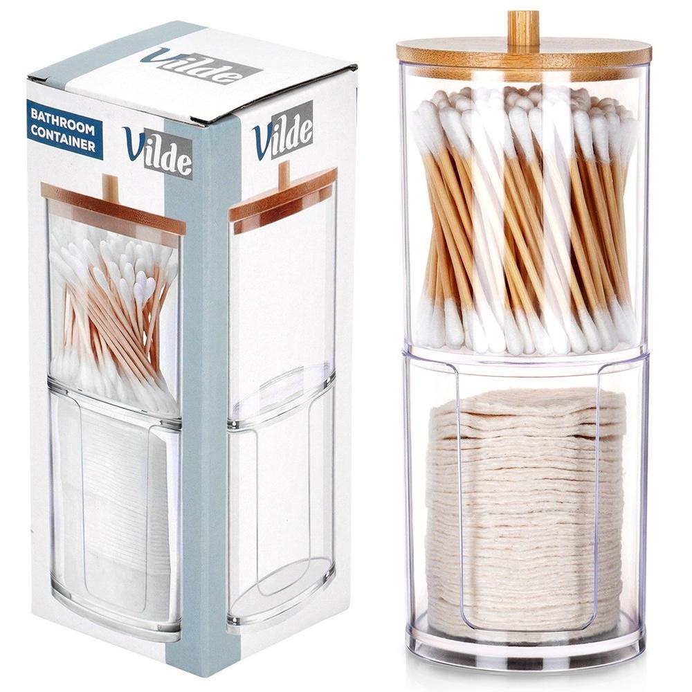 2-tier container for cotton buds and cotton pads