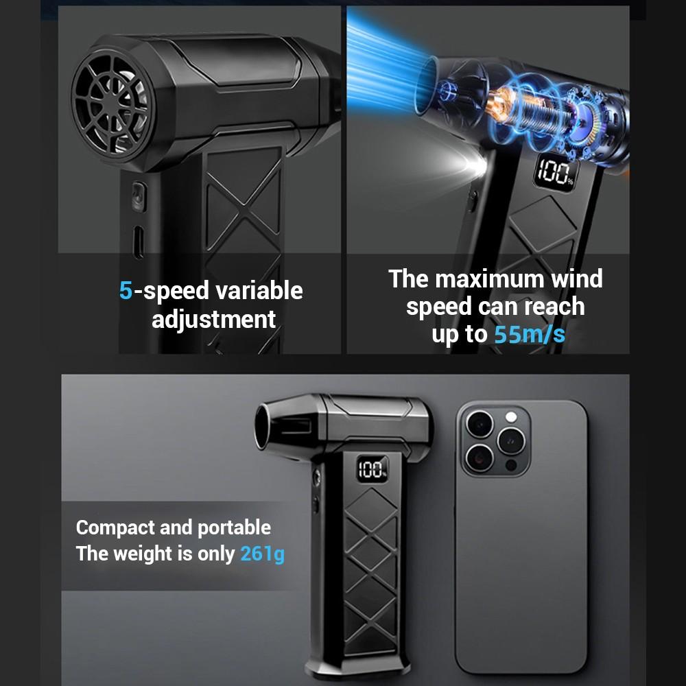 Super Power Violent Fan 800000RPM Powerful Air Blower Dust Cleaner Type-C Charging Strong Winds 55m/s Brushless Turbo Jet Blower