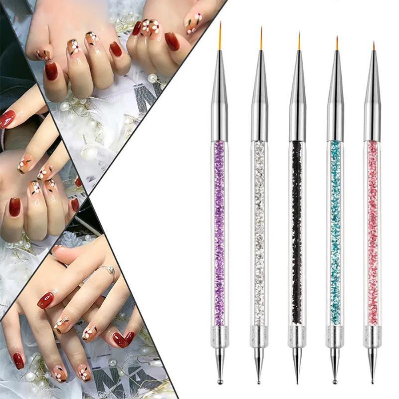 5Pcs Nails Art Dotting Pen Acrylic Drawing Liner Supplies Brush Rhinestone Gems Picker Uv Gel Painting Manicure Accessoires Tool