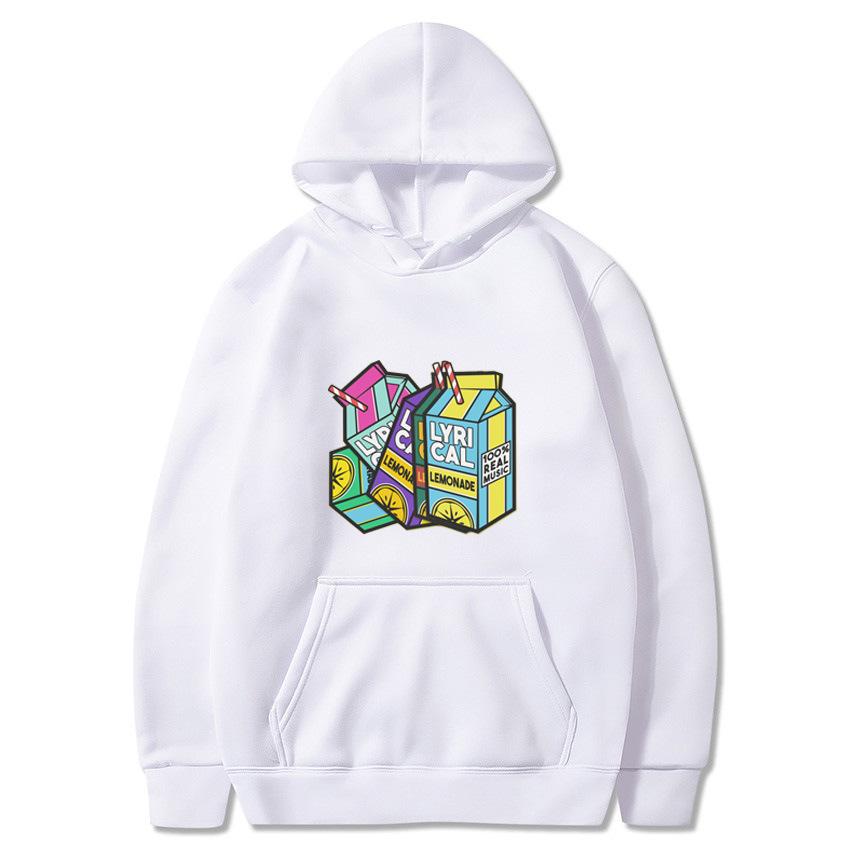 Lyrical Lemonade Lemon-Print Fleece-Lined Hooded Sweatshirt for Men and Women