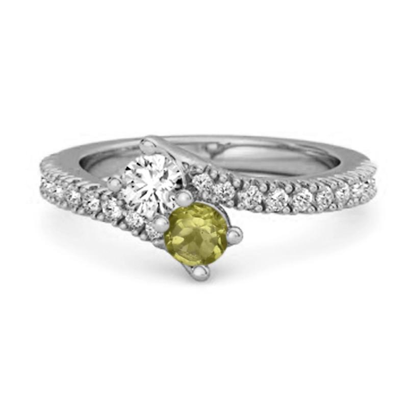 

Peridot Bypass Ring - Sterling Silver 12 біле золото кольору