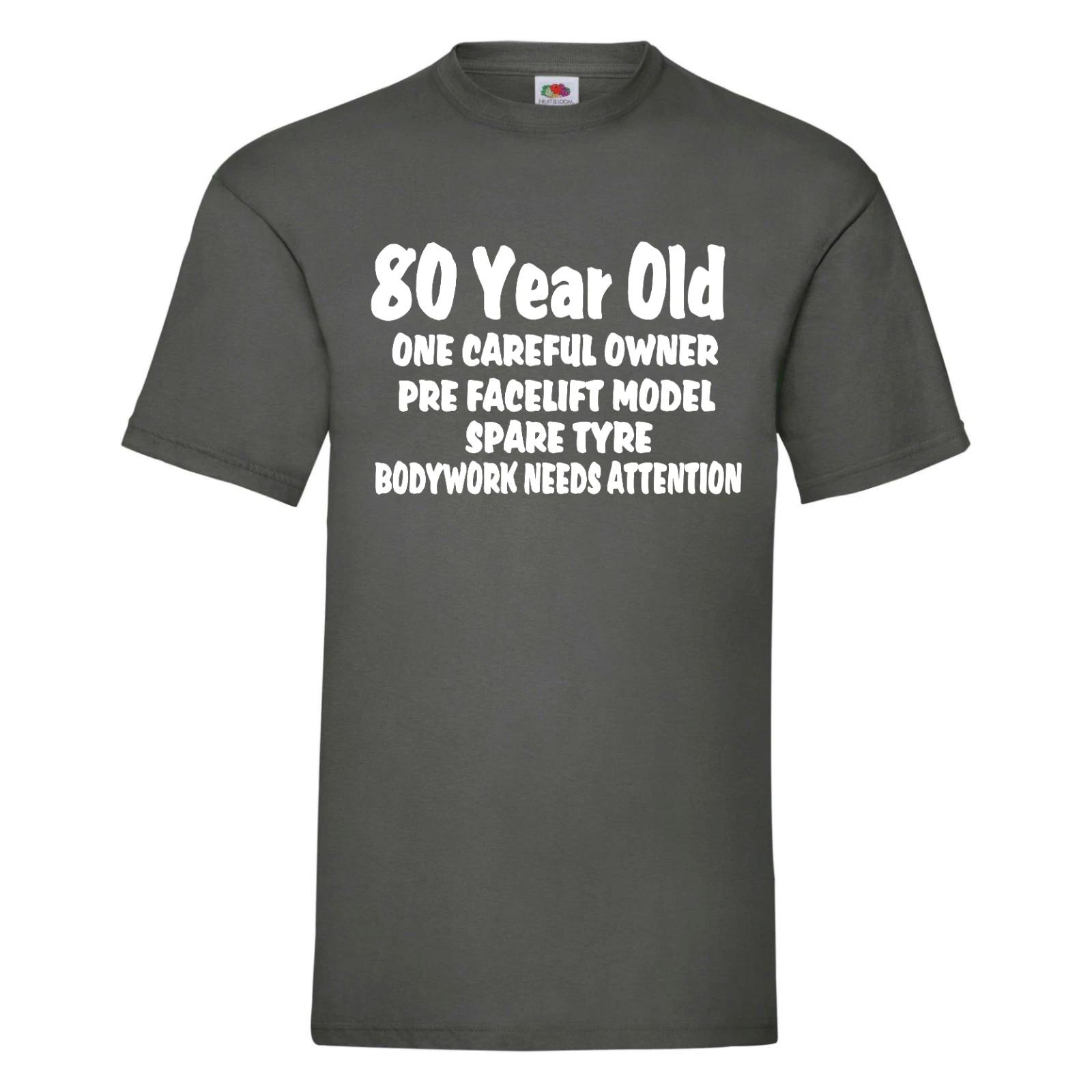 Funny 80th Birthday T-Shirt - 80 Year Old  One Careful Owner  - Novelty Gift S