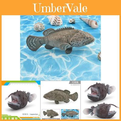 Realistic Plastic Anglerfish Model Toy Vibrant Colorful Deep Sea Animal Dcor