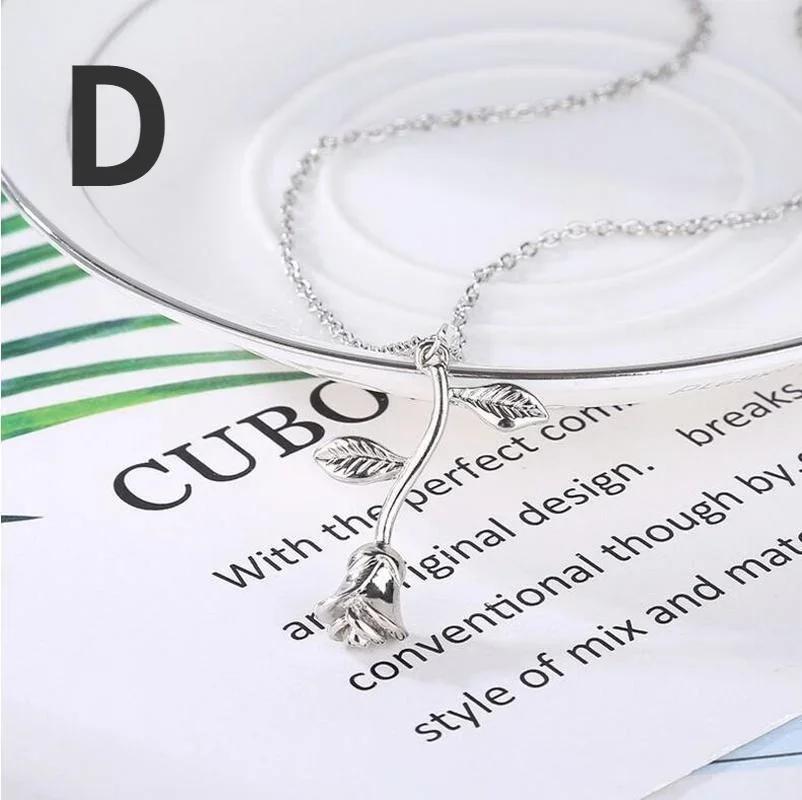 2024 New Hot Selling Romantic Rose Necklace 3D Flower Luxury Pendant Necklace Chain Valentines Day Birthday Gift