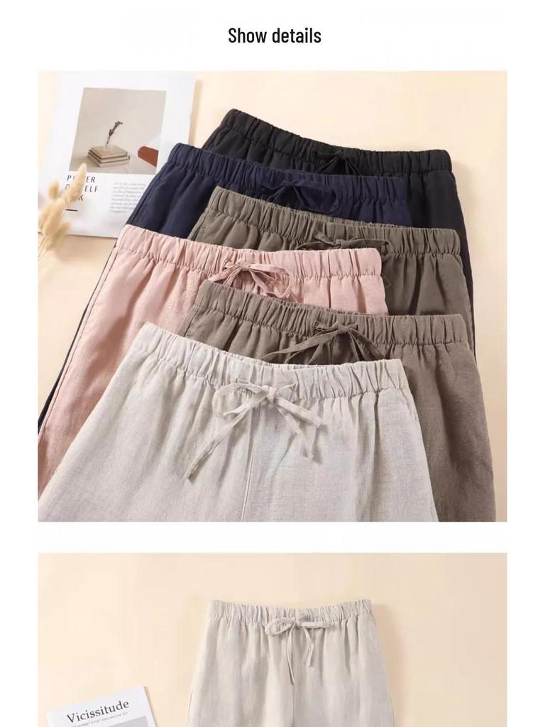 Women's Summer Wide-Leg Cotton Linen Pants: Relaxed, Versatile & Petite-Friendly
