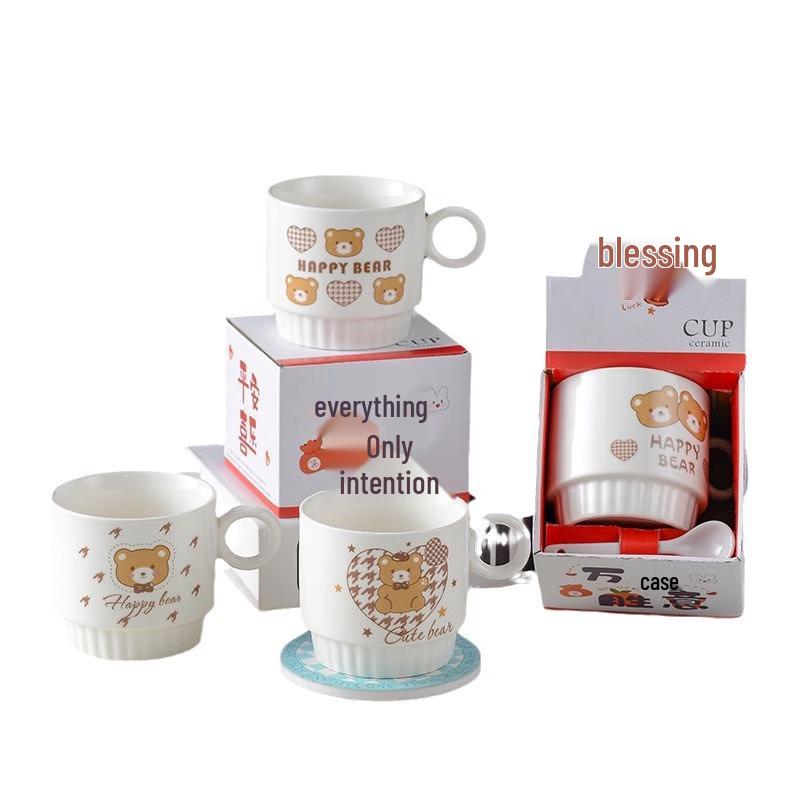 Creative Ceramic Fruit Mug Gift Set with Spoon