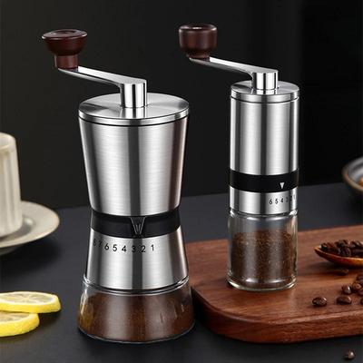 Molinillo de Café Manual Portátil para el Hogar Molinillo de Café de Mano con Muelas Cerámicas 6/8 Ajustes Ajustables Herramientas Portátiles de Manivela