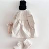 Girls' Winter Lace Collar Polka Dot Cotton Dress
