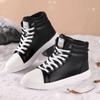 Fashion With Ties Cold-proof Women's White Platforms Boot Big Sneakers High Heels Shoes Sports New In Sports-et-leisure Twnis