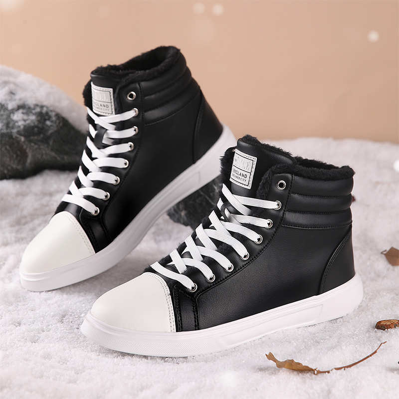 Fashion With Ties Cold-proof Women's White Platforms Boot Big Sneakers High Heels Shoes Sports New In Sports-et-leisure Twnis