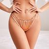 Satin-Tanga für Damen Sexy Niedrige Taille Niedliche Rüschenbesatz Höschen Glatter Seidiger G-String T-Rücken Unterwäsche