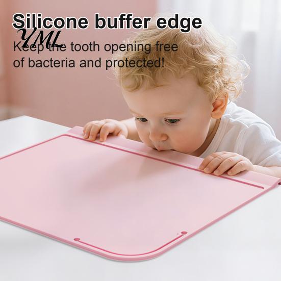Non Slip Silicone Placemat for Toddlers, Non-Slip Food Grade Baby Eating Mat, Kitchen Dining Pad Table Mat with Safety Edge, Foldable Multi-functional
