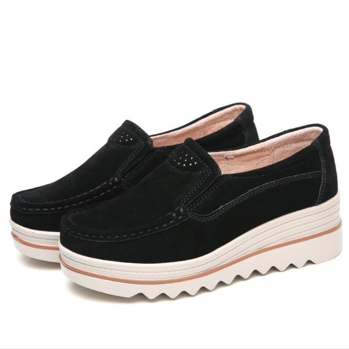Outdoor travel autumn and winter rocking shoes slope heel lazy shoes