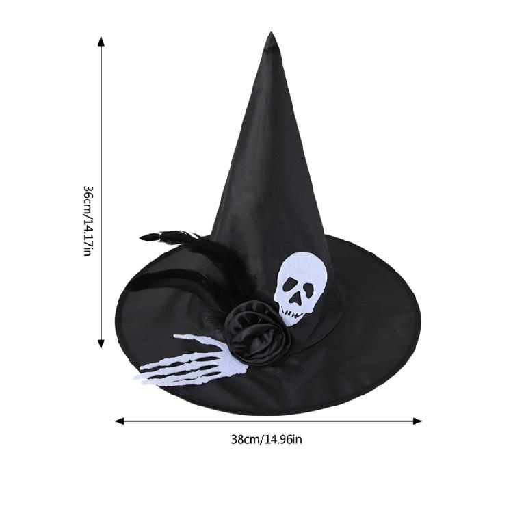 Halloween Witch Caps for Cosplay Veil Spiders Wizard Hat Adult Unisex Witch Hat Costume Pointed Hat Festival Holiday Hat