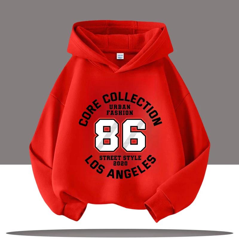 New Retro Digital Printed Children's Hooded Cartoon Boy and Girl Casual Autumn Hoodie
