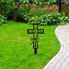 Paletto Croce in Metallo per Giardino Commemorativo, Segnalibro per Tomba al Cimitero, Regalo di Ricordo per la Perdita di una Persona Cara, Decorazione da Esterno per Giardino