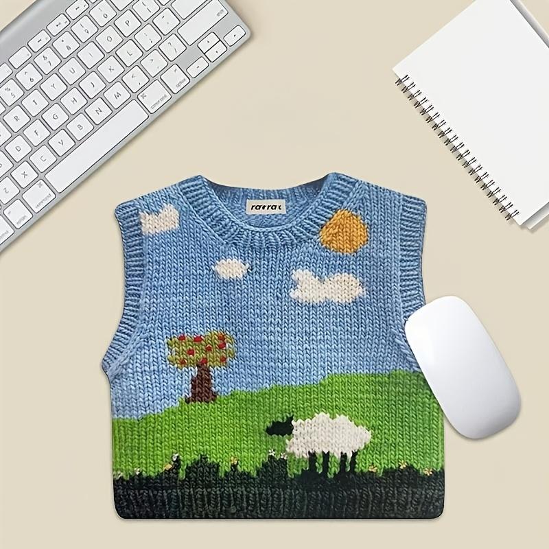 

2PCS Knitted Sweaters Design Mouse Pads,Anti-Skid Silicone Rubber Soles,Rubber Materials,Portable Creative Computer Mouse Pads