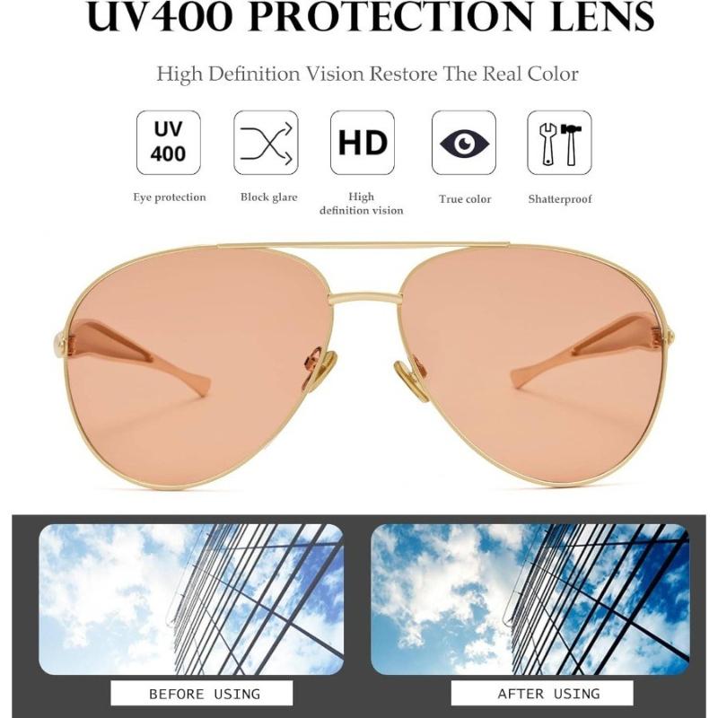 Extra Large Gold Sunglasses for Men Women Retro Metal Frame 70s Pilot Glasses Vintage Style
