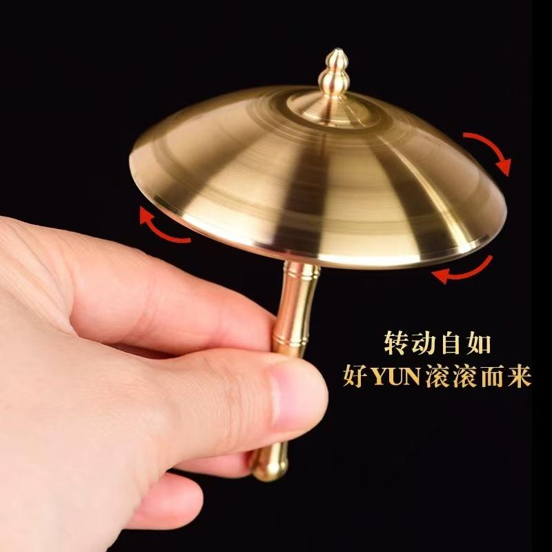 Popular brass rotating handle piece, six-sided rotating combination for attracting wealth and treasures, multi-sided rotating st