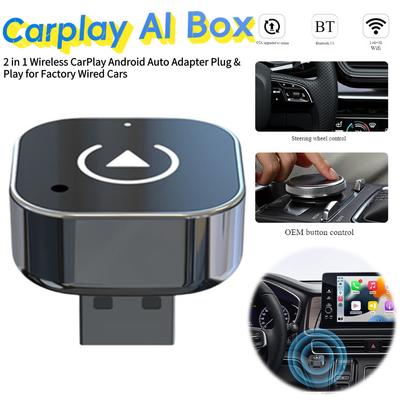 2 In 1 Wireless CarPlay Android Auto Adapter Plug & Play for Factory Wired Cars USB Dongle Smart Mini Carplay AI Box