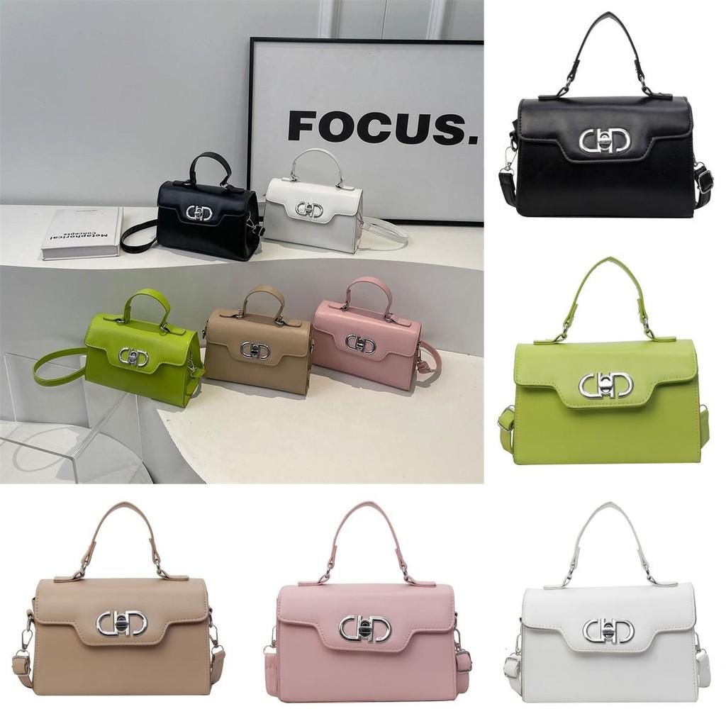 Fashion Crossbody Shoulder Bag With Solid Color Design And Silver Buckle