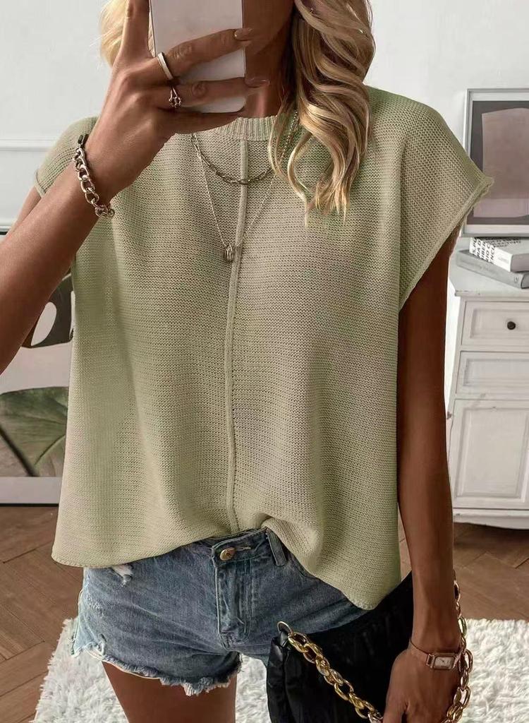 2026 Women's Casual Summer Knit Top - Versatile, Slimming, Loose Fit