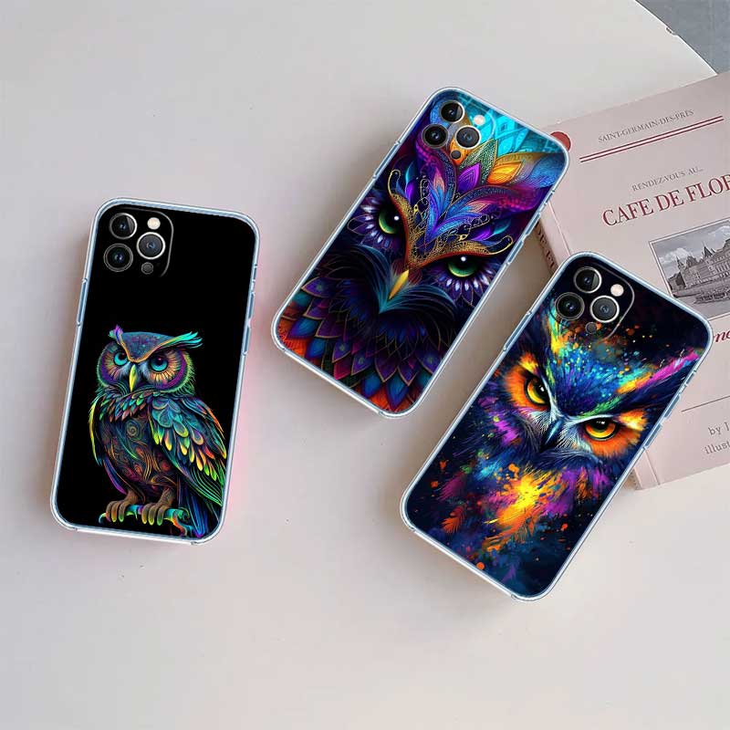 NH14 Cartoon Art Owl Phone Case for LG K22 K30 K40 K40S K41 K42 K50 K50S K51 K51S K52 K61 K62 K71 K92 Q60 Q61 V40 V50 V60