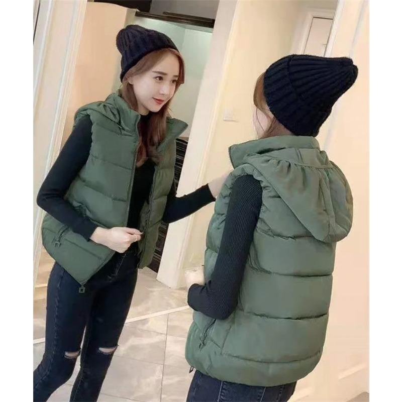 Winter Ärmellose Jacke Damen Kapuzenpullover Daunenweste Entendaunen Puffer Weste Leichte Winddichte Pufferjacke
