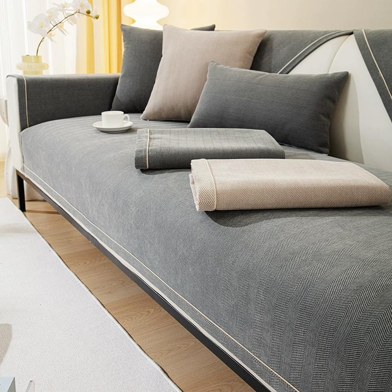 Four Seasons Universal Fashion Sofa Cushion Minimalist Modern Anti Slip Chenille Sofa Cover Household Dustproof Backrest Cover Cloth Towel
