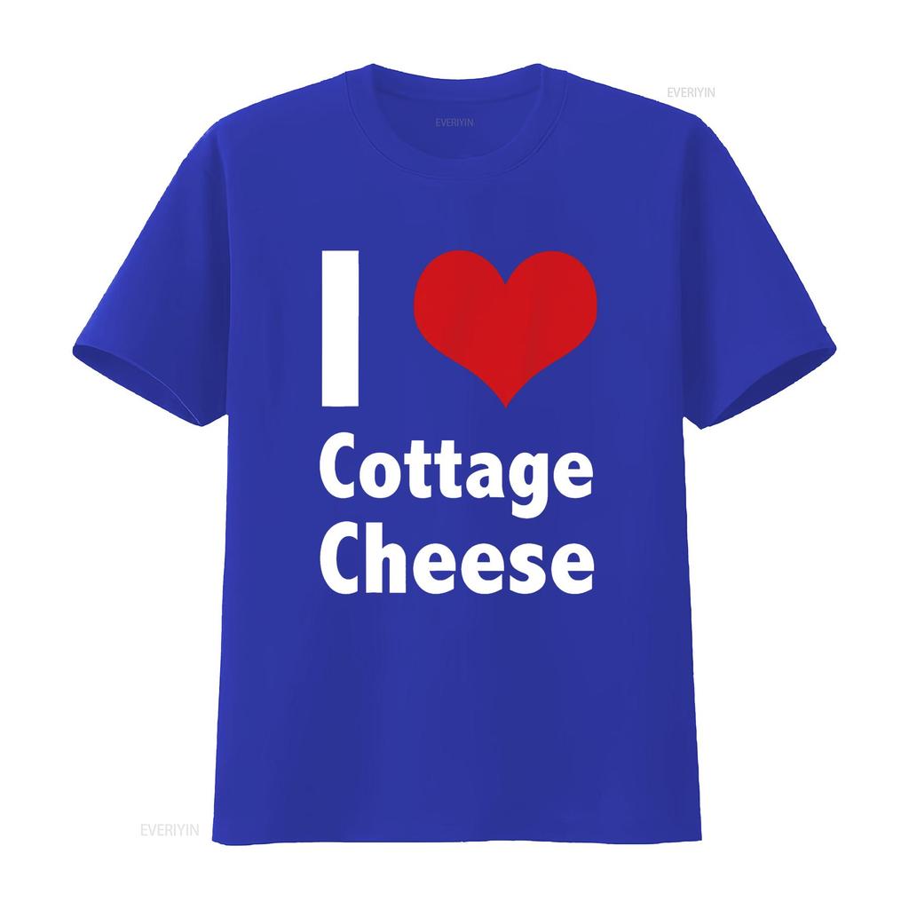 I Love Cottage Cheese T Shirt vintage Washed Breathable Unisex Top For Everyday Wear fashion Stretched Soft graphic streetwear