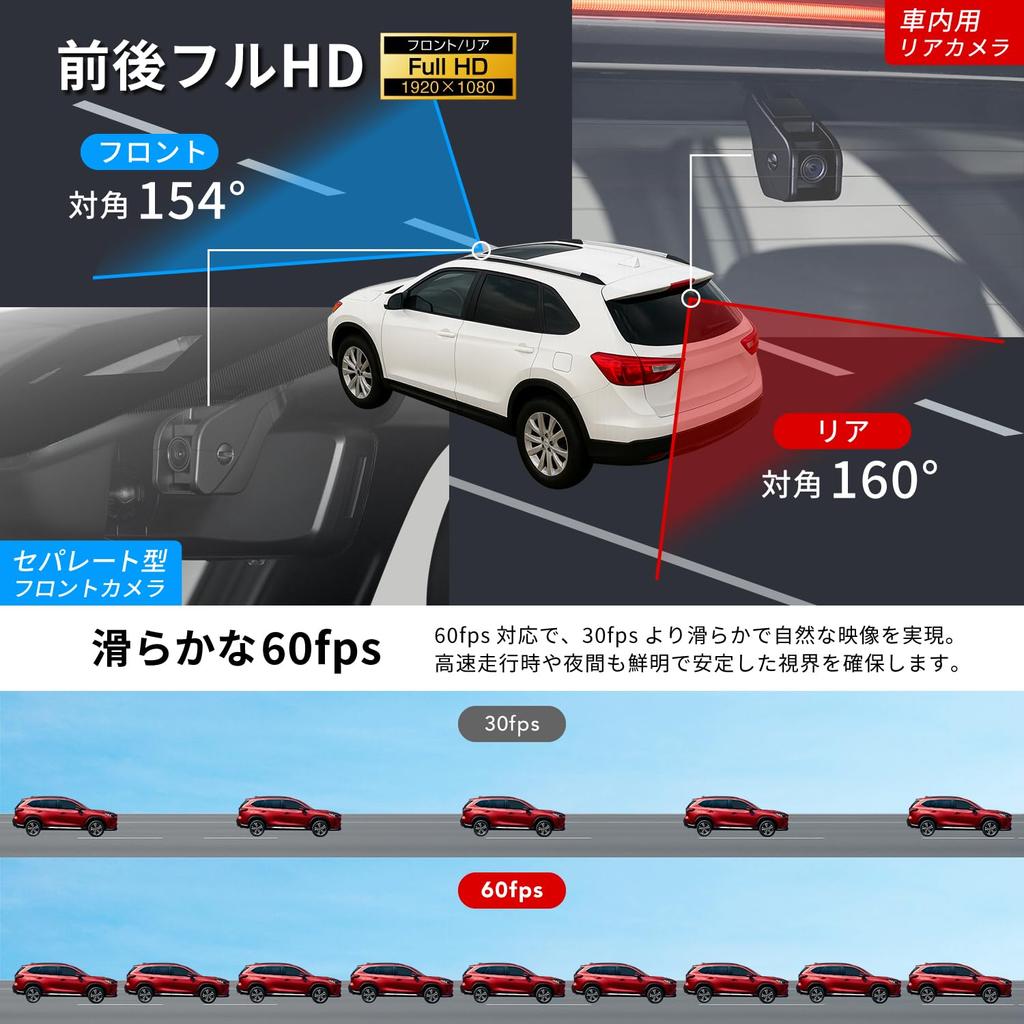 PIXYDA Digital LCD Drive Vorne und Hinten Dual 2 OEM-Ersatz PureCel Plus SONY Bild Flimmern Taste 1600 Candela Licht Sicherheitsassistenz Parken