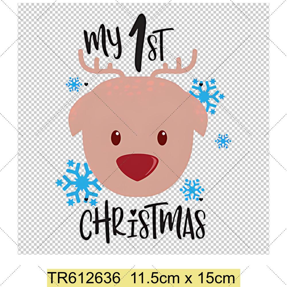 Mein Erstes Weihnachten Wärmeübertragungsaufkleber Weihnachten Thema Aufnäher für Nähzubehör DIY Kleidung Aufkleber Aufnäher