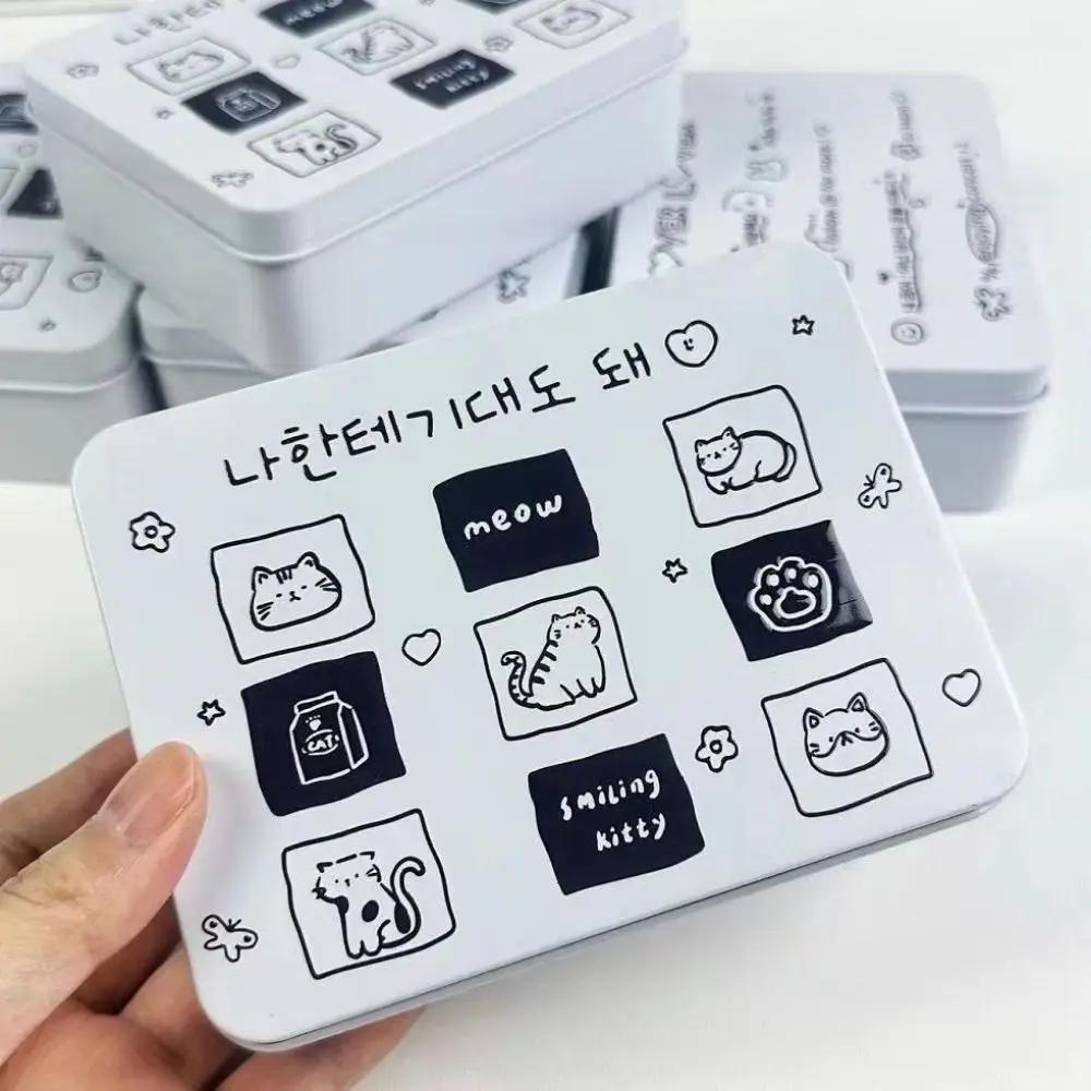 Cartoon Iron Storage Box Big Capacity Small Card Storage Box Desktop Storage School Stationery Kpop Photocards