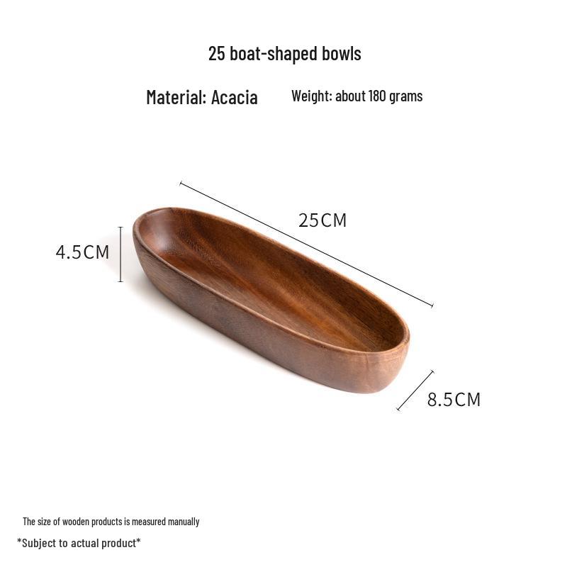 Solid Walnut Wooden Fruit & Salad Bowl - Round Plate for Dining & Household Use