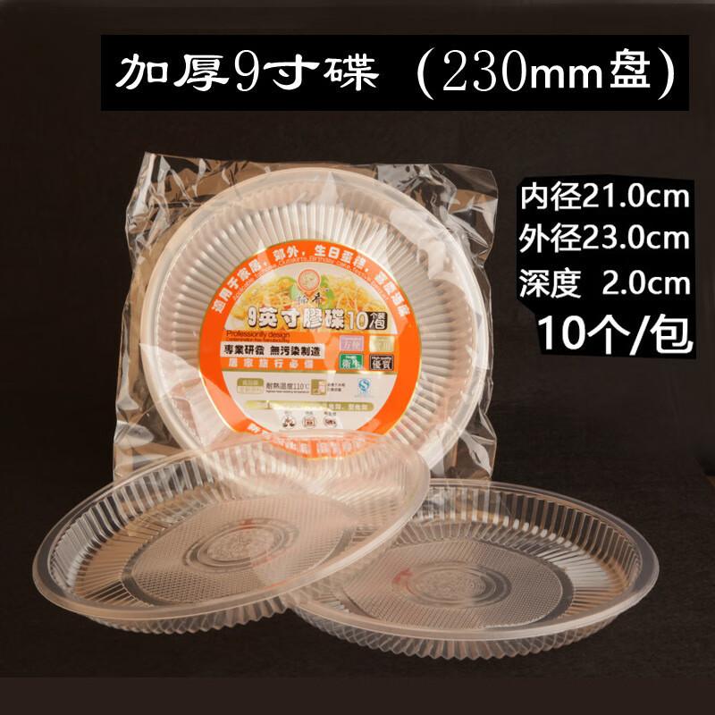 DINGYE 9-inch Clear Disposable Plastic Plates (200 Count)