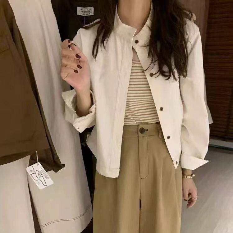 Trendy Spring & Autumn Women s Retro Korean Style Cardigan Jacket S for 80-95 jin грязно-белый