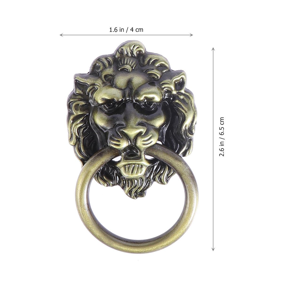 

6Pcs Lion Head Cabinet Door Pull Handles Bronze Alloy Drawer Knobs Replacement for Kitchen Cupboard Chest Dresser золотистый