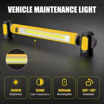 Magnetic COB Work Light with Hooks Rechargeable Adjustable Angle Underhood Work Light Portable Emergency Repair Light for Car Engine Maintenance