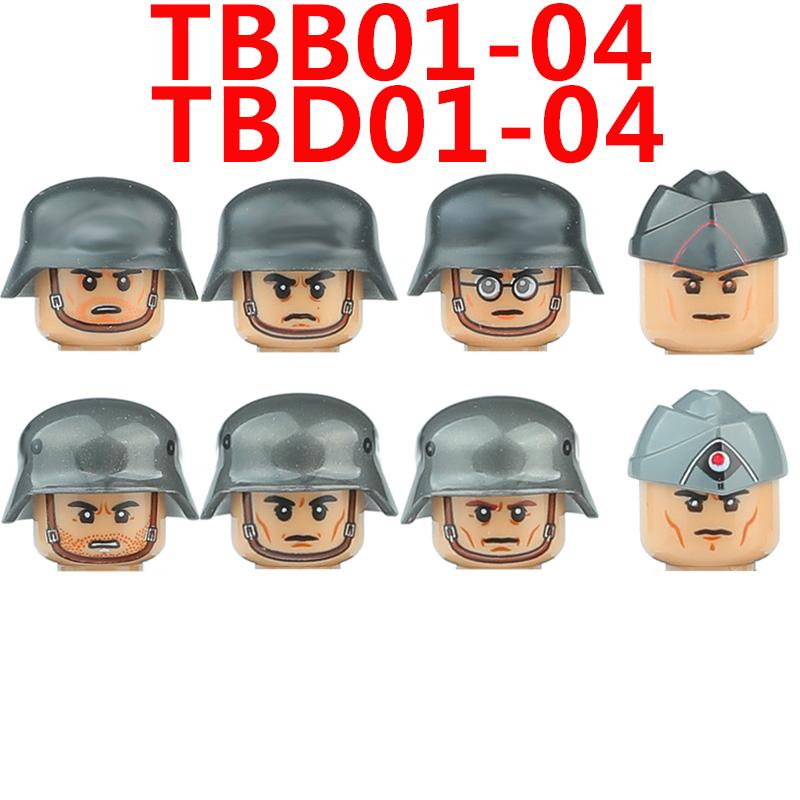 WW2 Military German Soldiers Figures Building Blocks Army Infantry Warrior Gunner Armour Cannon Weapons Bricks Toys For Kids