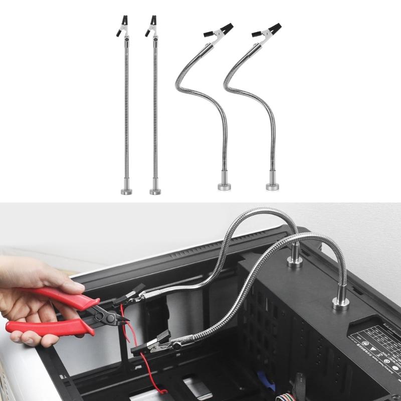 2/4Pcs Magnetic Electronic Circuit Board Clamps Third Hand Soldering Tool PCB Holder Flexible Metal Arms Helping Hands