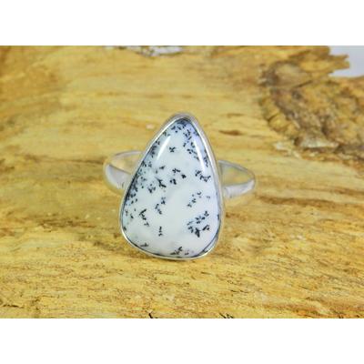 Natural Dendrite Opal Gemstone 925 Solid Sterling Silver Ring Size US-8 PG-86