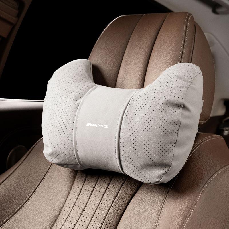 YHB3 For Mercedes Benz AMG W211 W203 W204 W210 W202 Car Headrest Neck Support Seat Auto Breathable Pillow Protector Neck Compatible