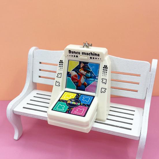 Mini Arcade Dance Machine Keychain with Music Reaction Training Handheld Game Console Kids Adults Battery Operated Dance Game Machine Keyring Toy