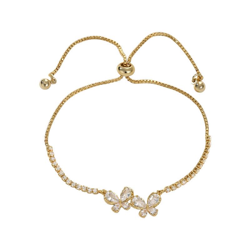 Elegant Zirconia Butterfly Bracelet - Adjustable Pull-String Design for Women (2025)