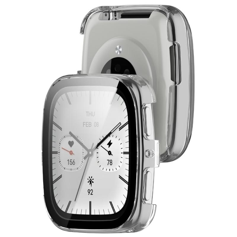 Smartwatch Cover Shell Case with Tempered Glass Film for Active 2 Square Screen Protector Film Cover Scratchproof Case