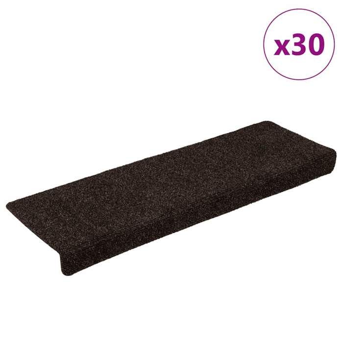 VidaXL Self-adhesive Stair Treads 30 Pieces 65 X 21 X 4 Cm Brown Rectangular Edge 3365698