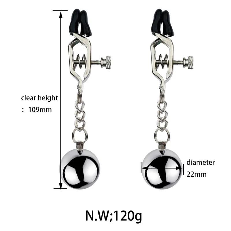 BDSM Bondage Sex Nipple Clamp Stainless Steel Breast Clamp Clips Metal Nipple Shaking Clamps Breast Clip Sex Slaves Sex Shop 18+