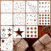 12 Pieces/set, Sparkling Star Template, Star Background Craft Template, Mixed Media Template, Card Drawing Template, Creative DIY Drawing Tool